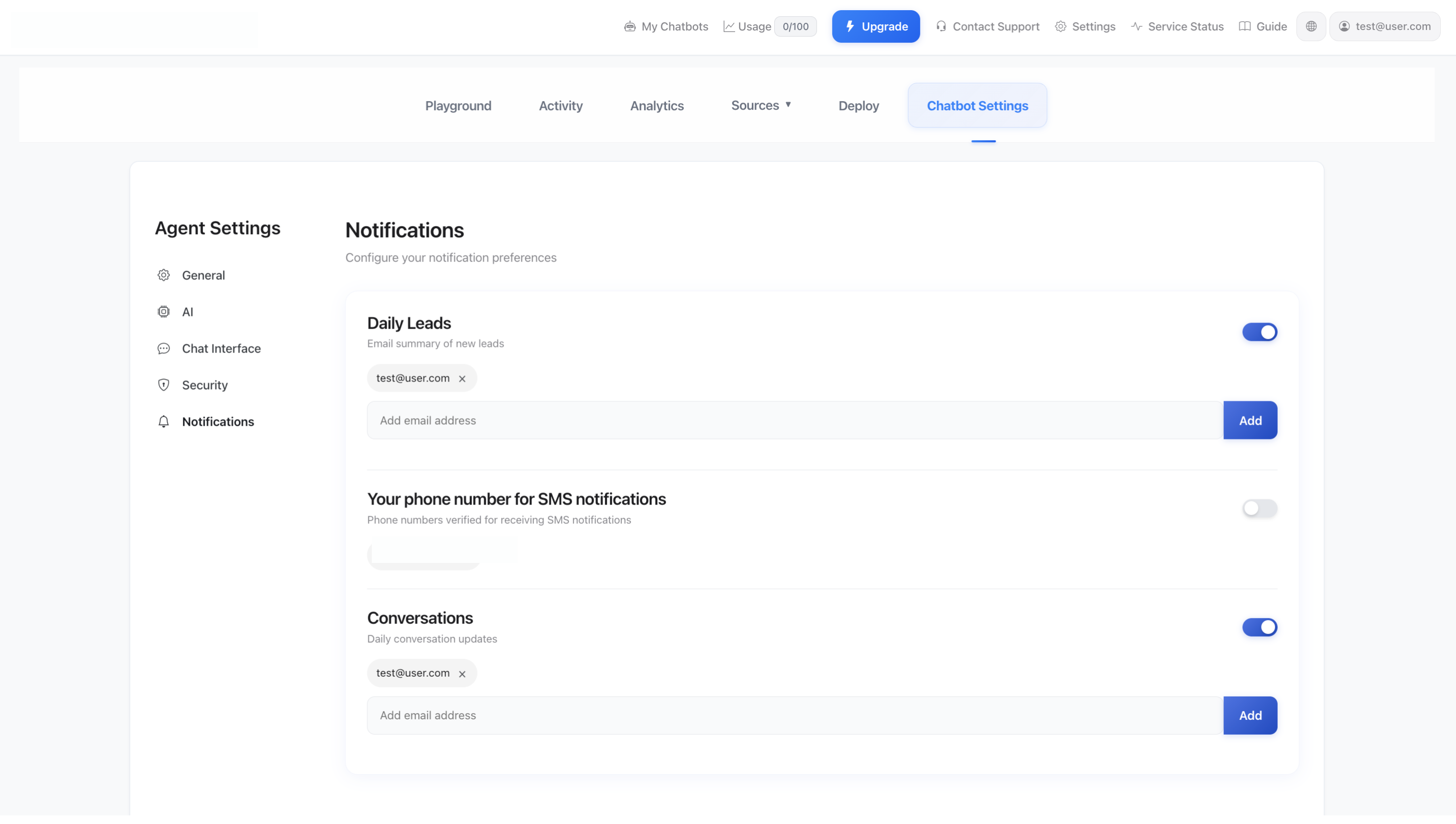 Setări de notificări