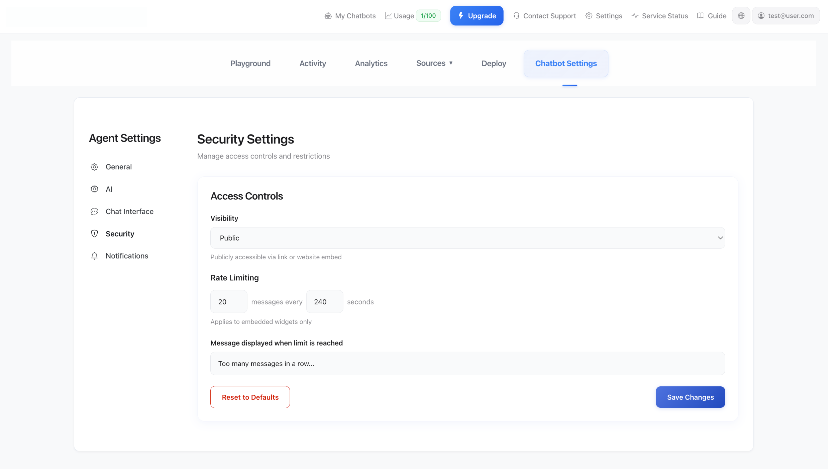 Setări de securitate