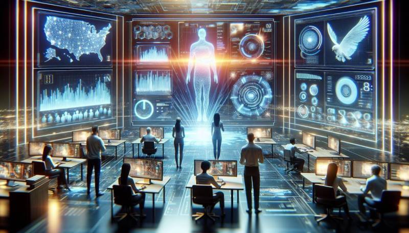 AI analizează datele jocului Super Bowl LIX într-un cadru futurist